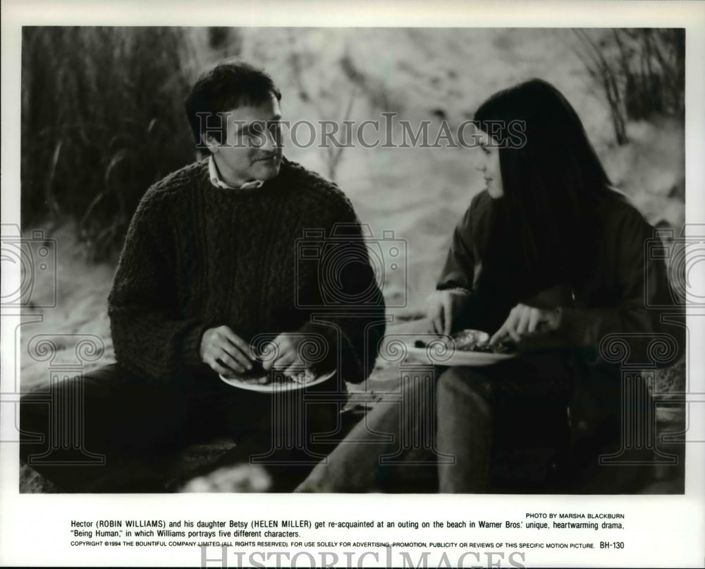 1994, Robin Williams & Helen Miller in Being Human - cvp64717 - Historic Images
