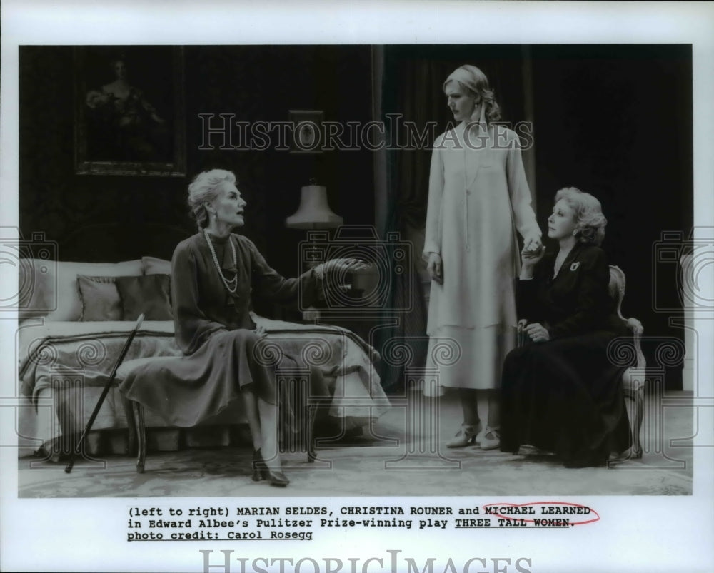 1996 Press Photo Marian Seldes Christina Rounder &amp; Michael Learned in Tall Women-Historic Images