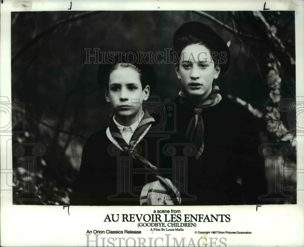 1987 Press Photo Raphael Fejto &amp; Gaspard Manesse in Au Revoir Les Enfants - Historic Images