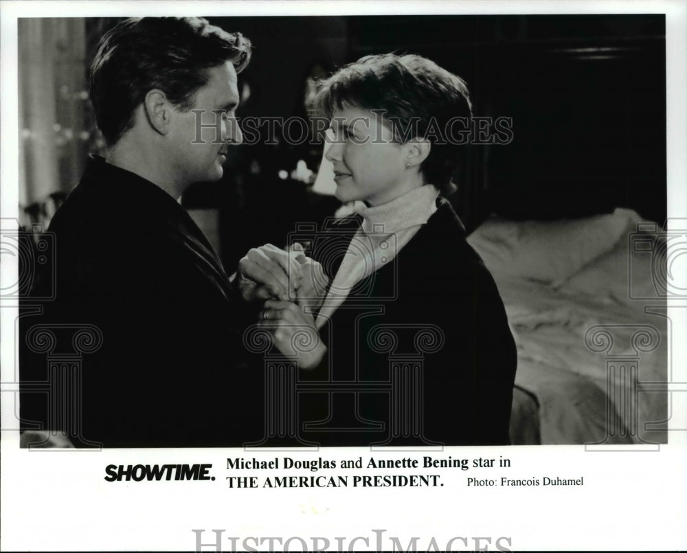 1997 Press Photo Michael Douglas and Annette Bening in The American President-Historic Images