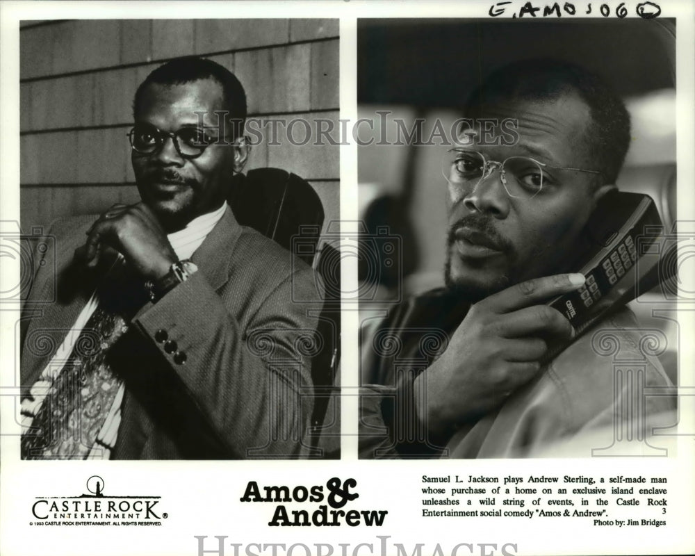 1993 Press Photo Samuel L Jackson in Amos & Andrew - Historic Images
