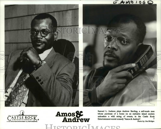 1993 Press Photo Samuel L Jackson in Amos & Andrew - Historic Images