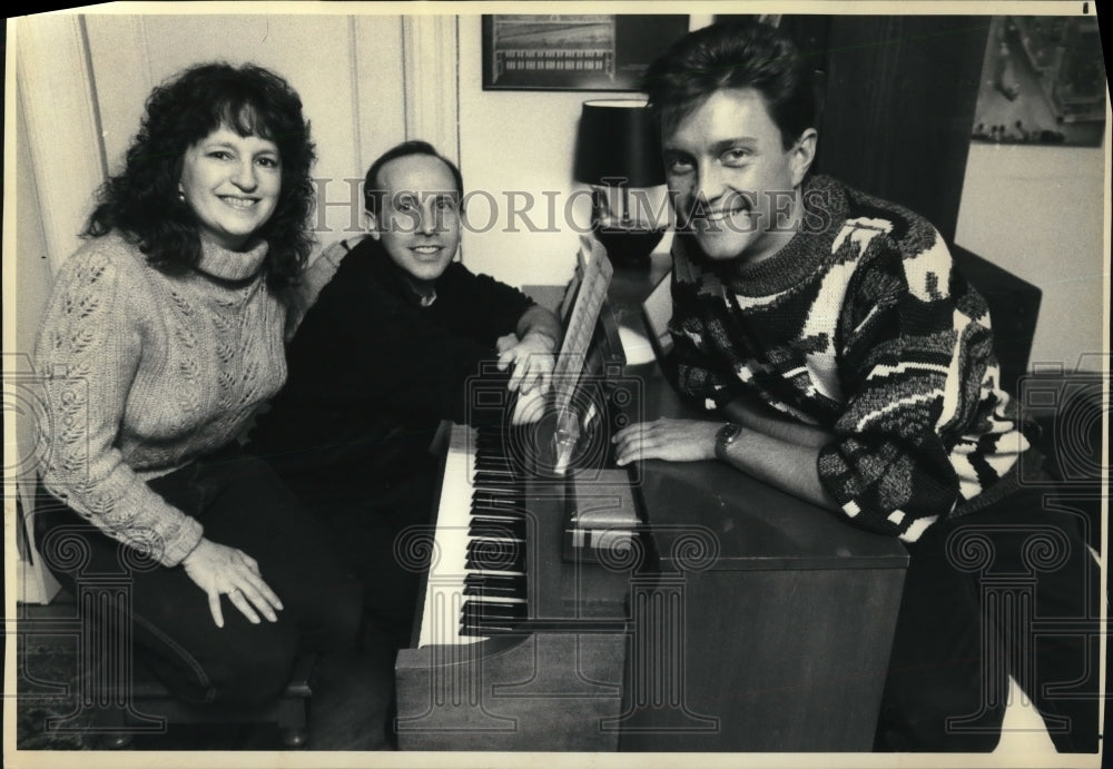 1991 Press Photo Cabaret director Sara Louise Lazarus, Jeff Harnar &amp; Alex Rybeck- Historic Images
