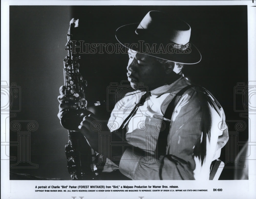 1988 Press Photo Forest Whitaker stars as Charlie Parker in Bird - cvp65292 - Historic Images