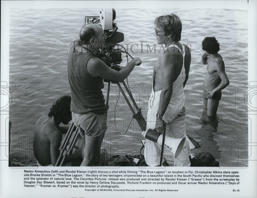 1981 Press Photo Nestor Almendros and Randall Kieser on set of The Blue Lagoon-Historic Images