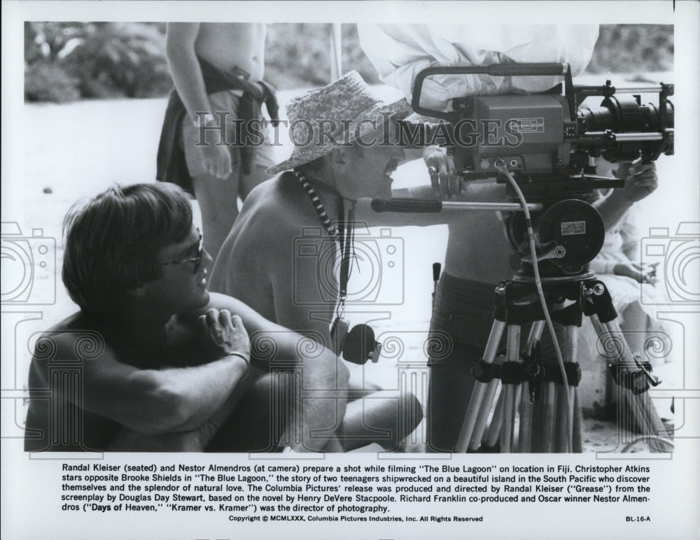 1981, Randal Kleiser and Nestor Almendros on set of The Blue Lagoon - Historic Images