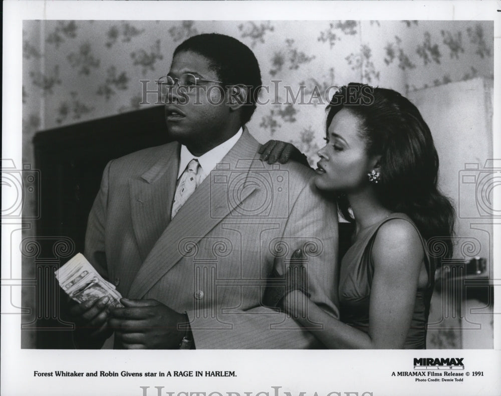 1991 Press Photo Forest Whitaker and Robin Givens in A Rage in Harlem- Historic Images