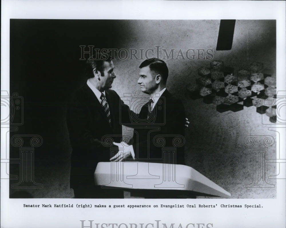 1969, Oral Roberts and Senator Mark Hatfield - cvp66257 - Historic Images