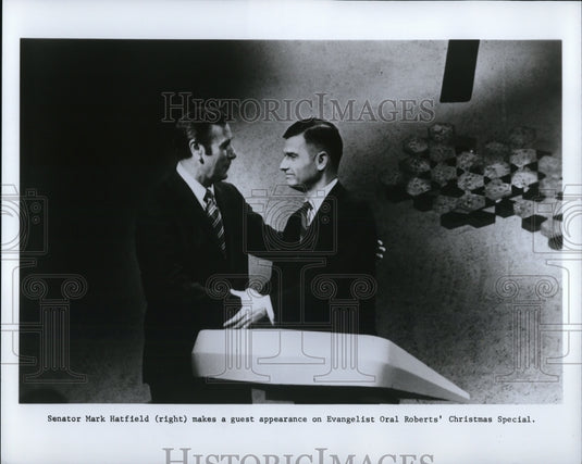 1969, Oral Roberts and Senator Mark Hatfield - cvp66257 - Historic Images
