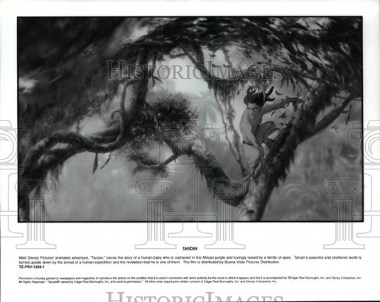 Press Photo Scene from animated adventure cartoon movie Tarzan - cvp66322-Historic Images