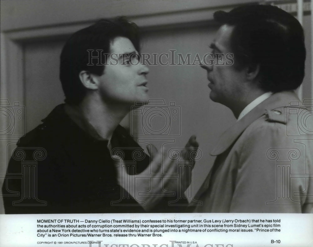 1982 Press Photo Treat Williams and Jerry Orbach in Prince of the City- Historic Images
