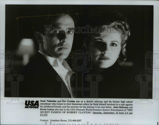 Press Photo Scott Valentine, Eve Gordon- The Secret Passion Of Robert Clayton- Historic Images