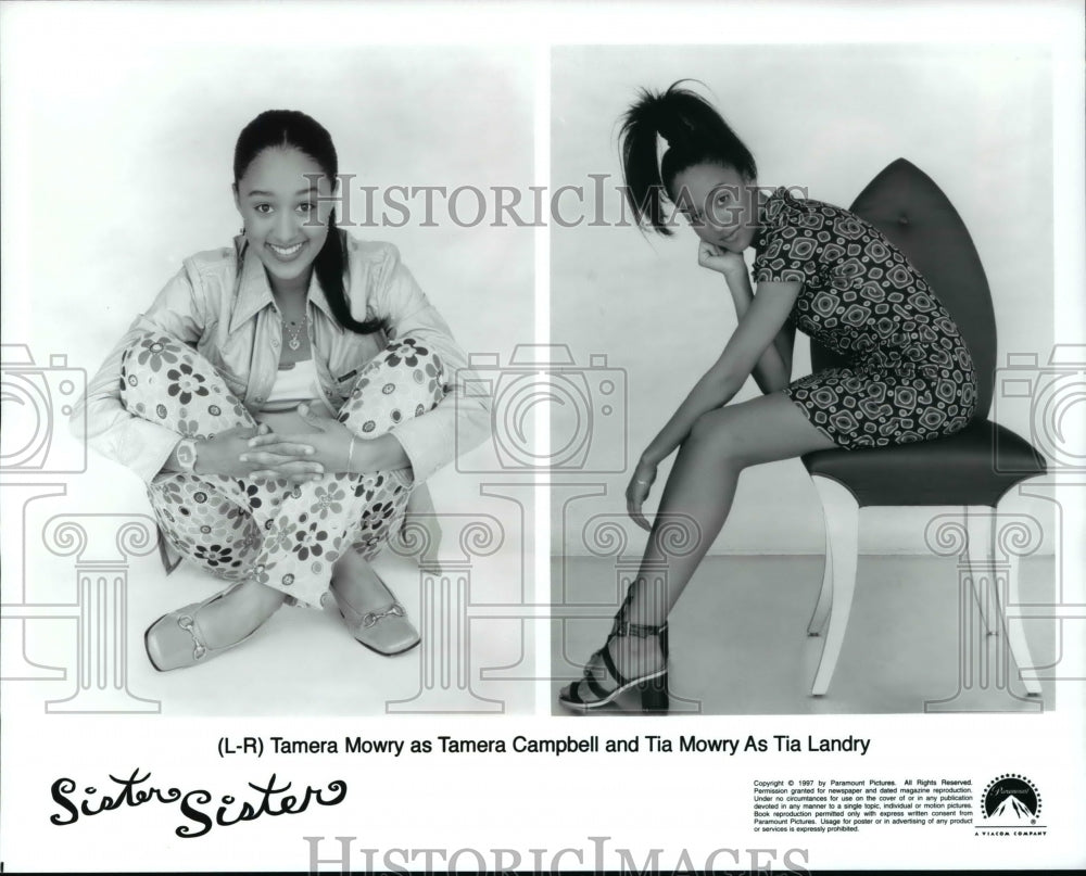 1997 Press Photo Tia Mowry and Tamera Mowry star in Sister Sister - cvp66723 - Historic Images
