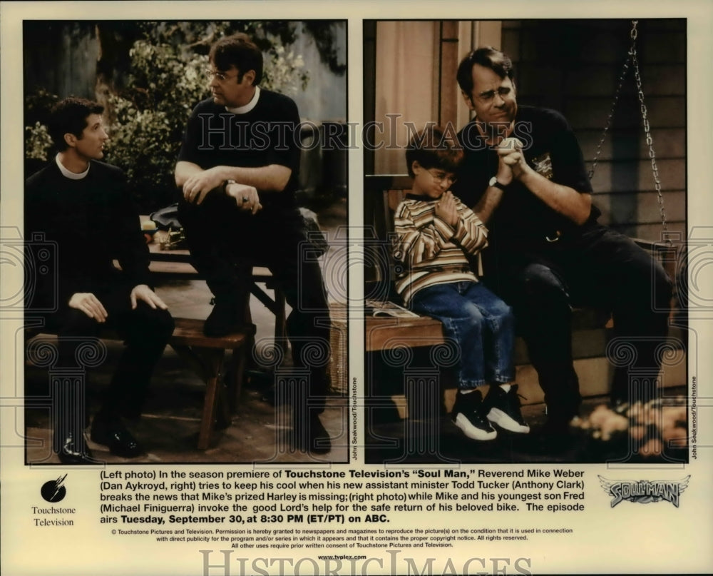 Press Photo Dan Aykroyd Anthony Clark and Michael Finiguerra in Soul Man-Historic Images