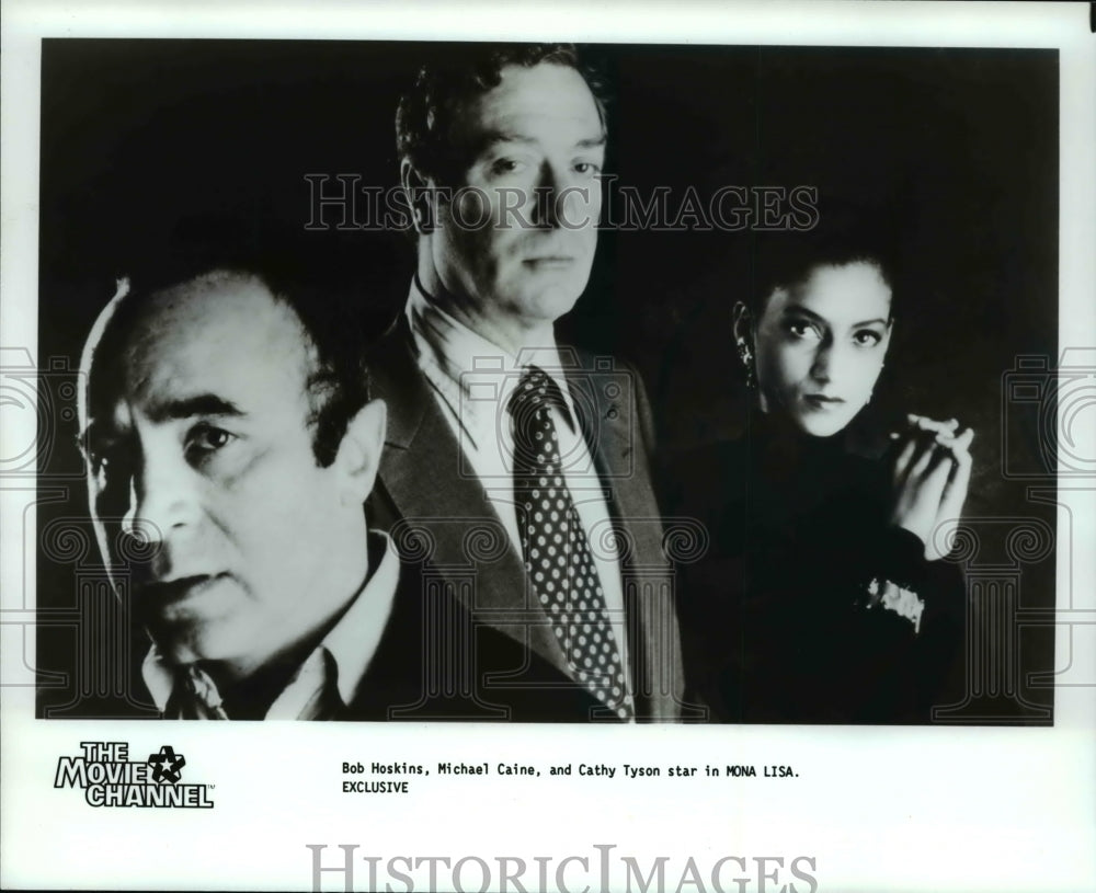 1987 Press Photo Bob Hoskins Michael Caine and Cathy Tyson in Mona Lisa - Historic Images