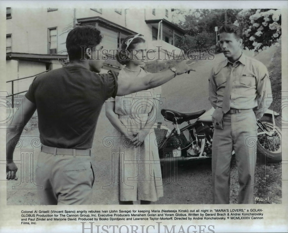 1986, Vincent Spano, John Savage &amp; Nastassja Kinski in Maria&#39;s Lovers - Historic Images