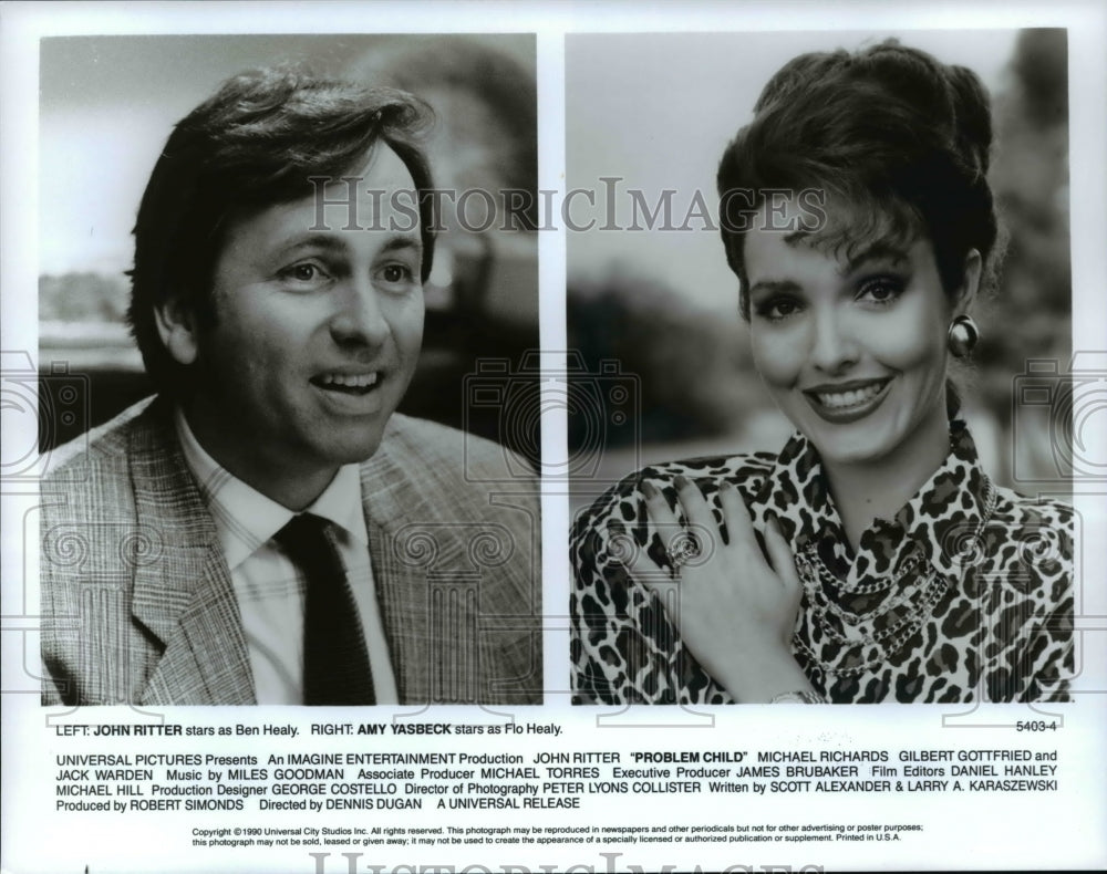 1991, John Ritter and Amy Yasbeck star in Problem Child - cvp67167 - Historic Images