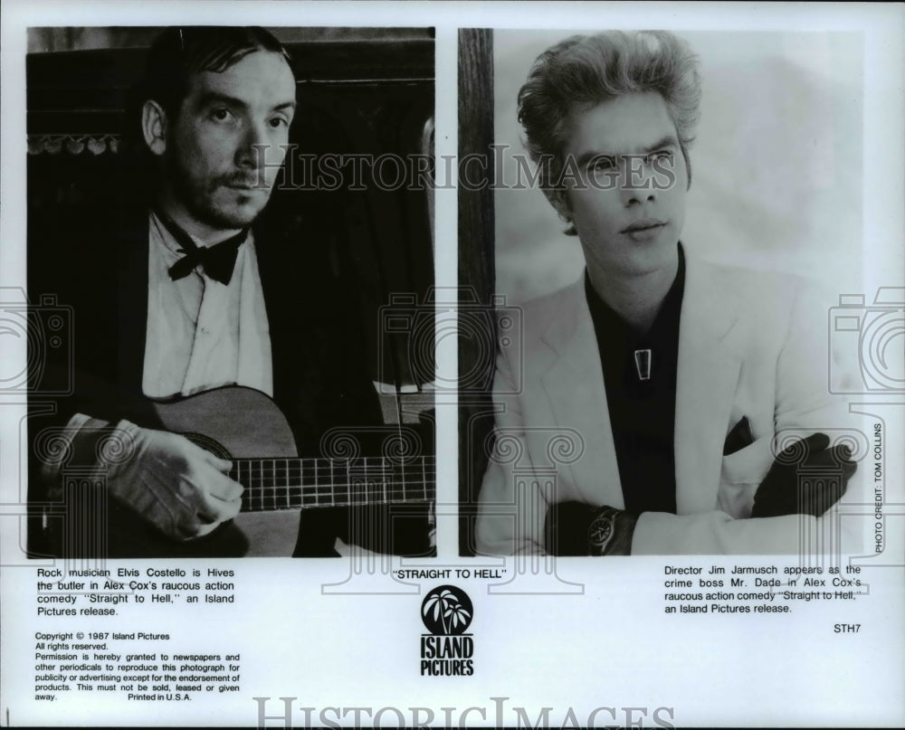 1987 Press Photo Jim Jarmusch &amp; Elvis Costello in Straight to Hell - cvp67315 - Historic Images