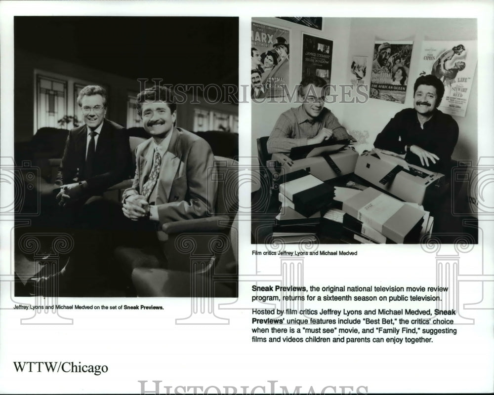 Press Photo Jeffrey Lyons, Michael Medved in Sneak Previews - cvp67325 - Historic Images