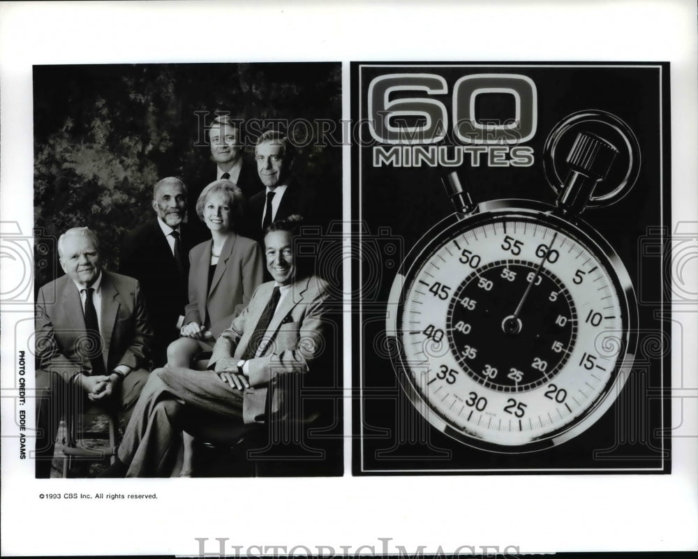 Press Photo Andy Rooney, Ed Bradley and Lesley Stahl in 60 Minutes...25 Years - Historic Images