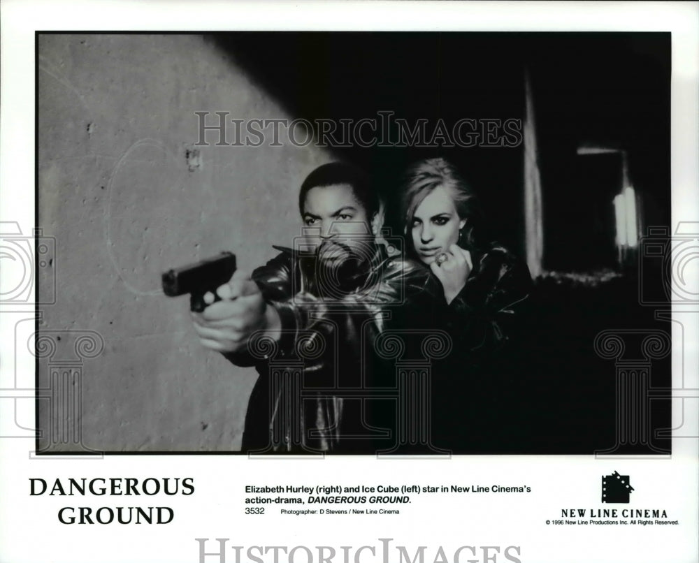 1996, Elizabeth Hurley and Ice Cube in Dangerous Ground - cvp67385 - Historic Images