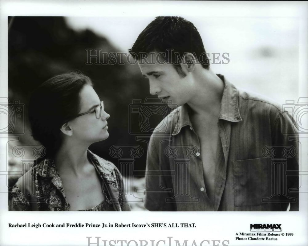 1999 Press Photo Rachel Leigh Cook and Freddie Prize Jr in Shae&#39;s All That - Historic Images