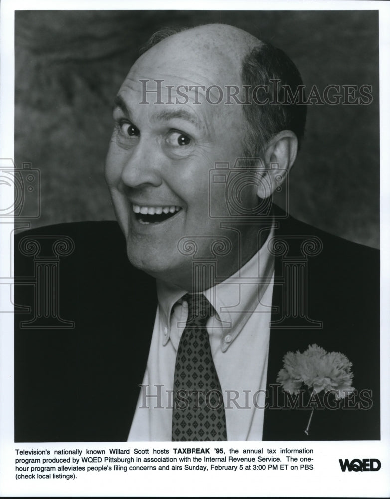 1995 Press Photo Willard Scott host of Taxbreak &#39;95 - cvp67842 - Historic Images