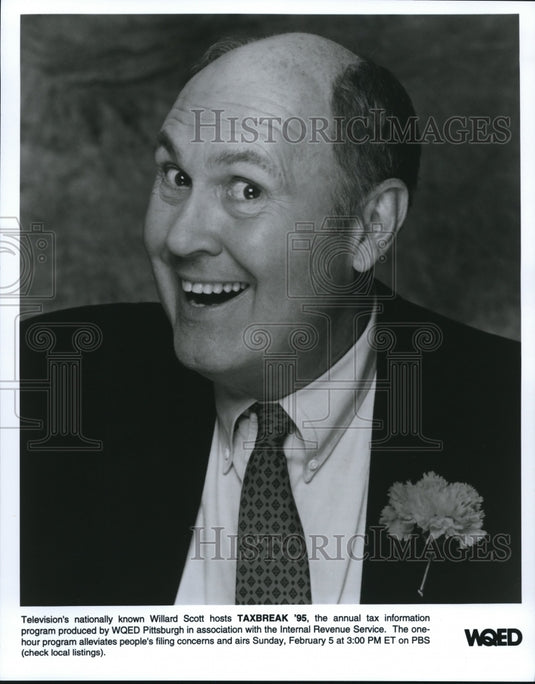 1995 Press Photo Willard Scott host of Taxbreak '95 - cvp67842 - Historic Images