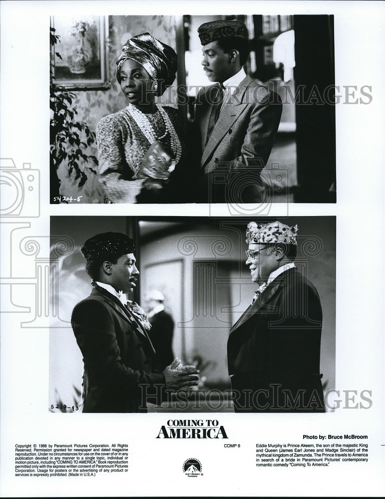 1988 Eddie Murphy Madge Sinclair James Earl Jones Coming to America - Historic Images