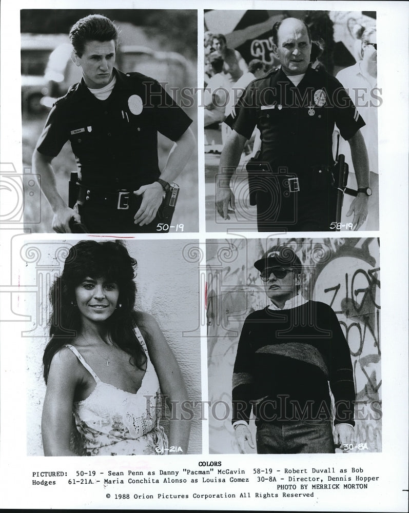 1988 Press Photo Colors Sean Penn Robert Duvall - cvp68857 - Historic Images