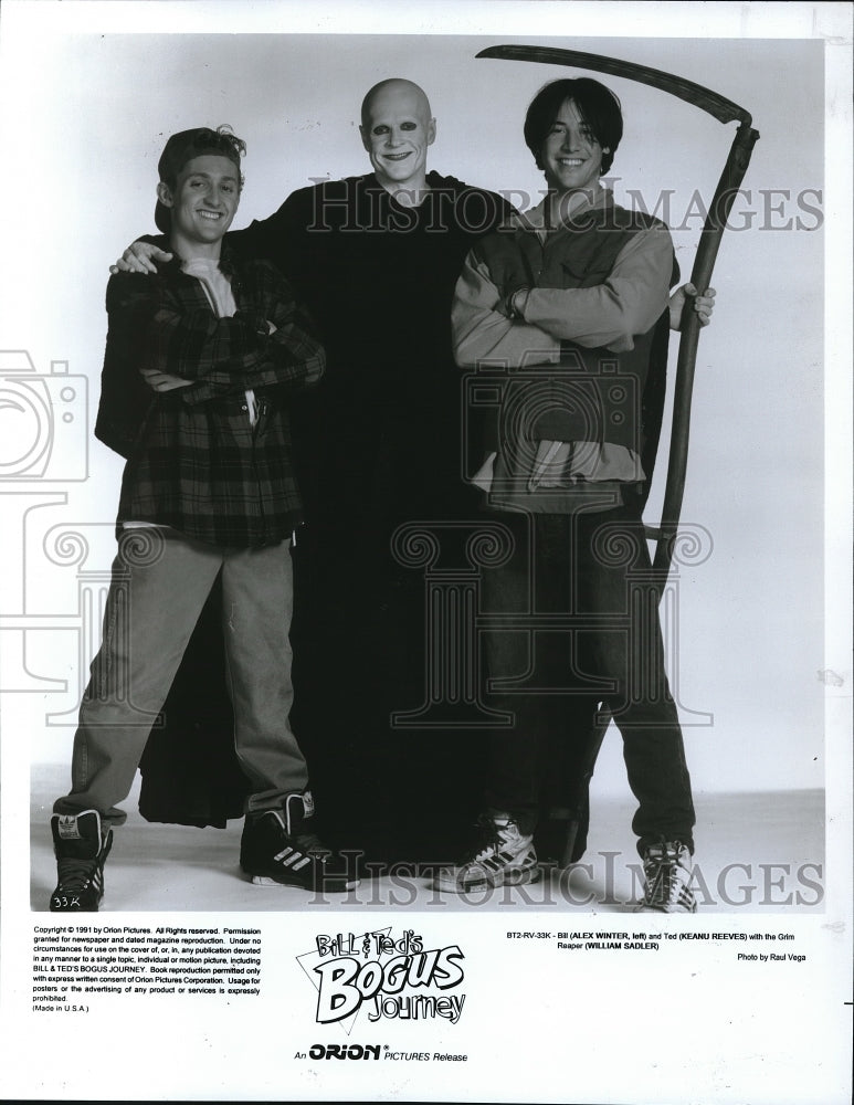 1991 Bill & Teds Bogus Journey Alex Winter Keanu Reeves William - Historic Images