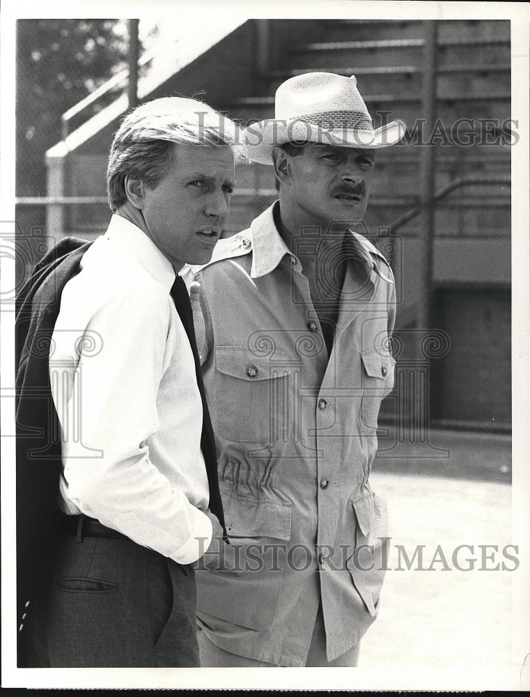 1985, Jameson Parker Gerald McRaney on Simon and Simon - cvp68982 - Historic Images