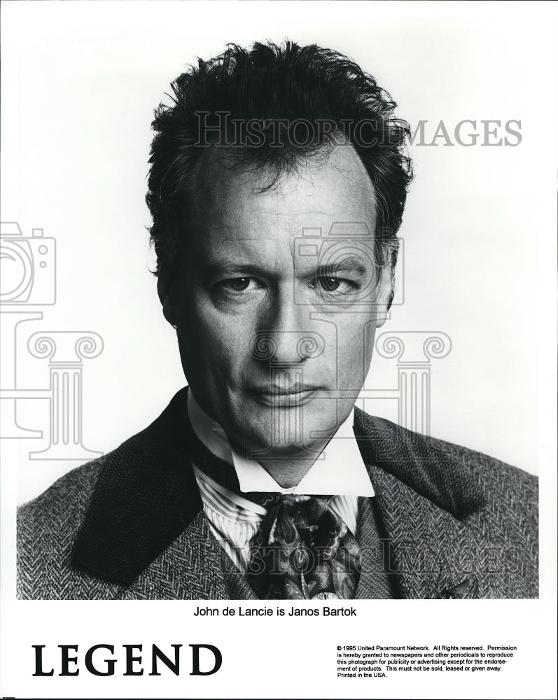 1995, John De Lancie stars as Janos Bartok in Legend TV show - Historic Images