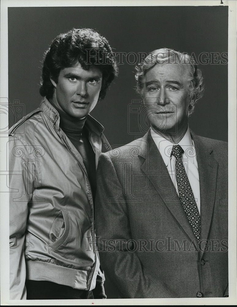 1982 Edward Mulhare David Hasselhoff on Knight Rider  - Historic Images