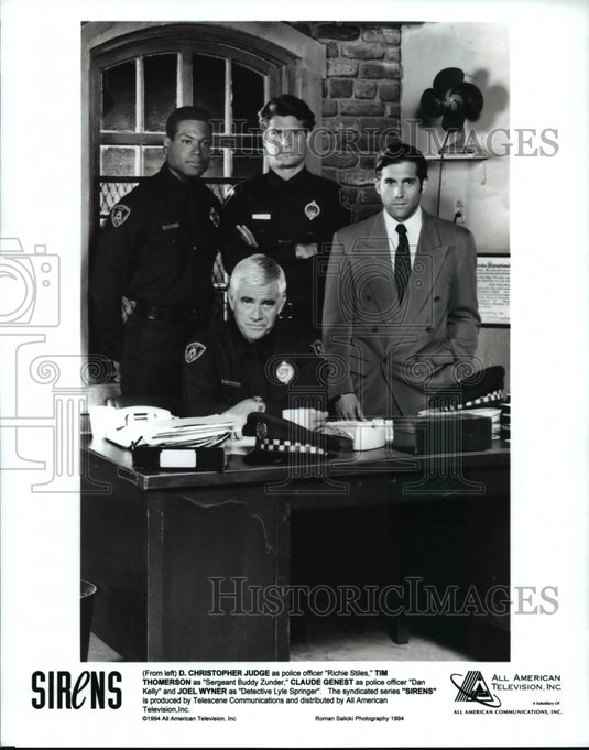 1994 D. Christopher Judge Tim Tomerson Claude Genest on Sirens - Historic Images