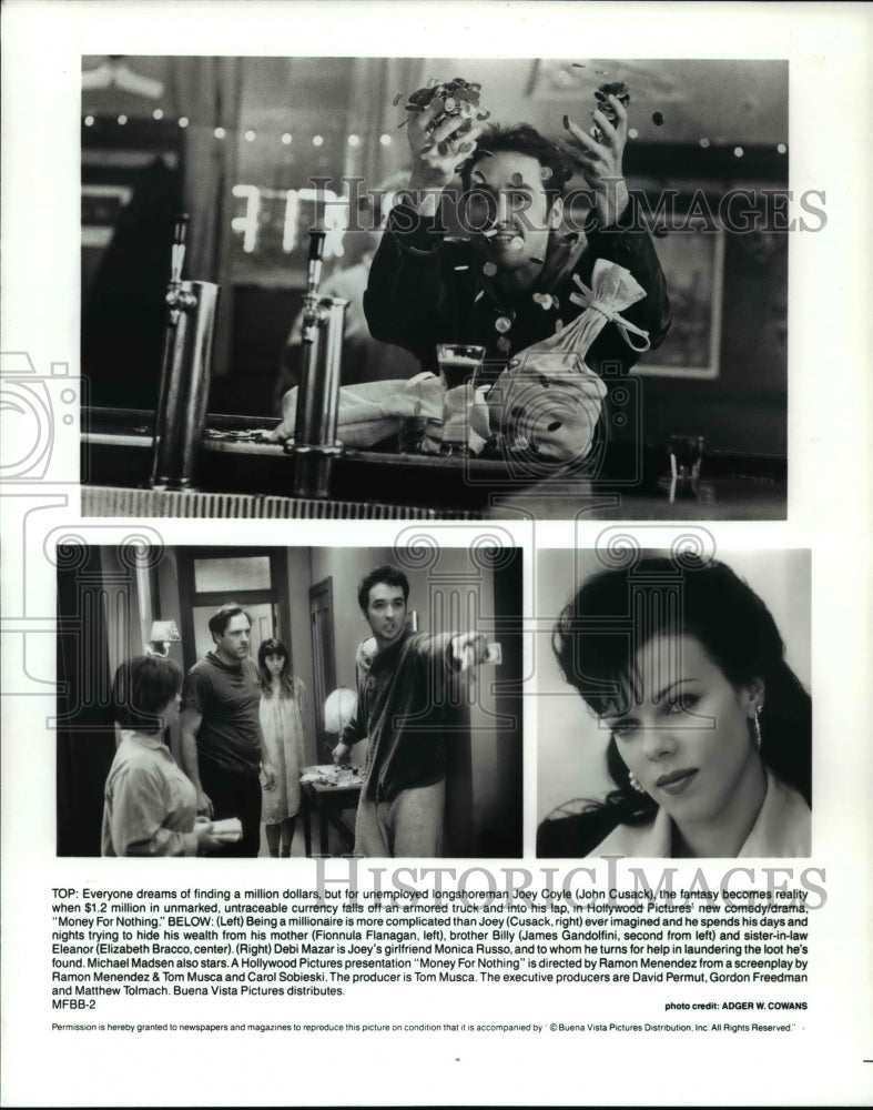 1994 Press Photo John Cusack James Gandolfini F. Flanagan in Money for Nothing-Historic Images