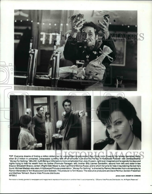 1994 Press Photo John Cusack James Gandolfini F. Flanagan in Money for Nothing-Historic Images