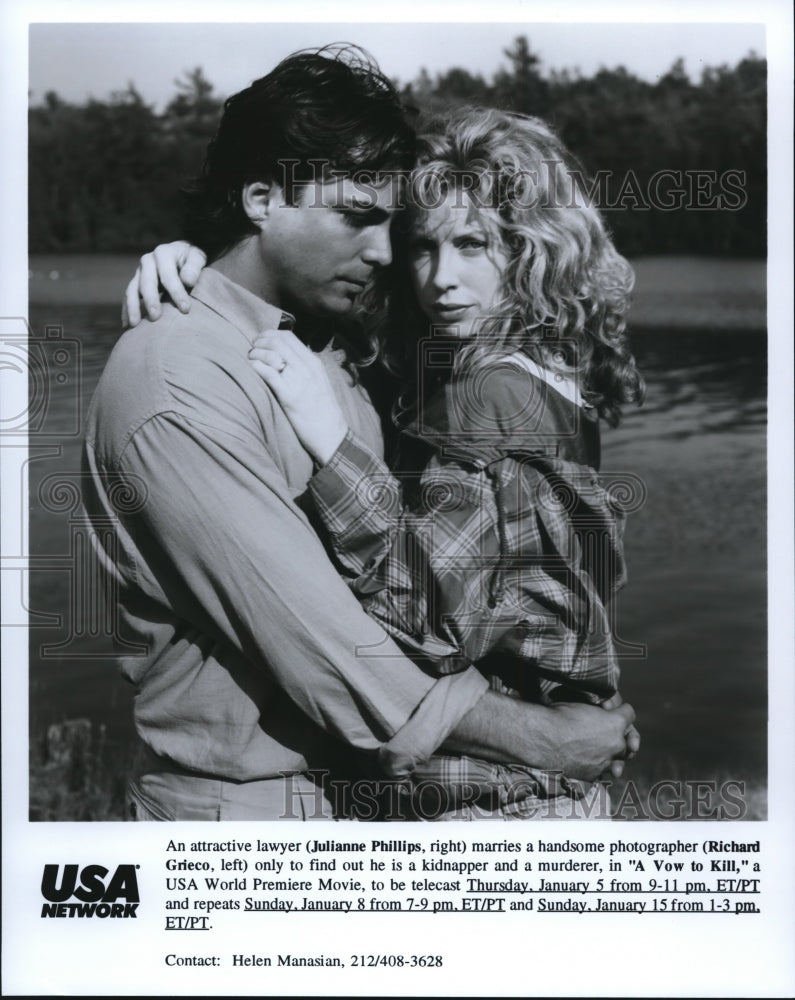 Press Photo Julianne Phillips &amp; Richard Grieco in A Vow To Kill - cvp72701 - Historic Images