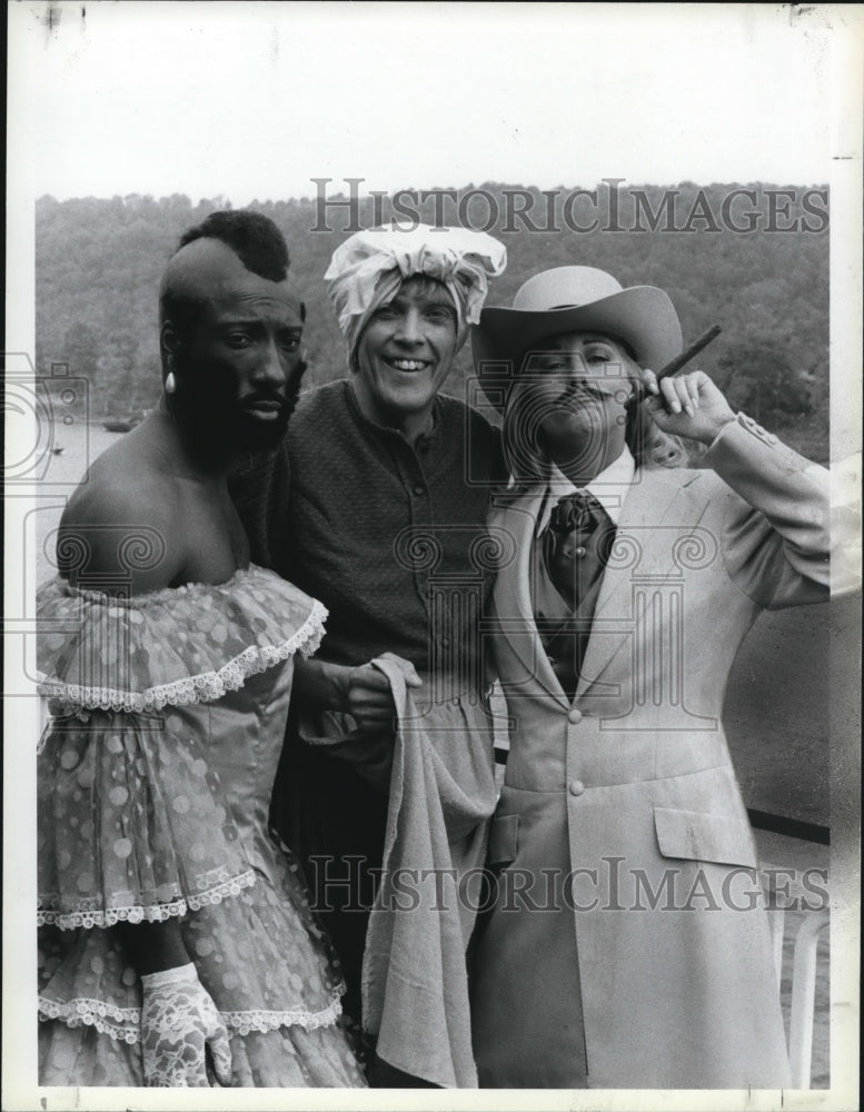 1983 Press Photo Byron Allen Skip Stephenson and Sarah Purcell in Real People- Historic Images