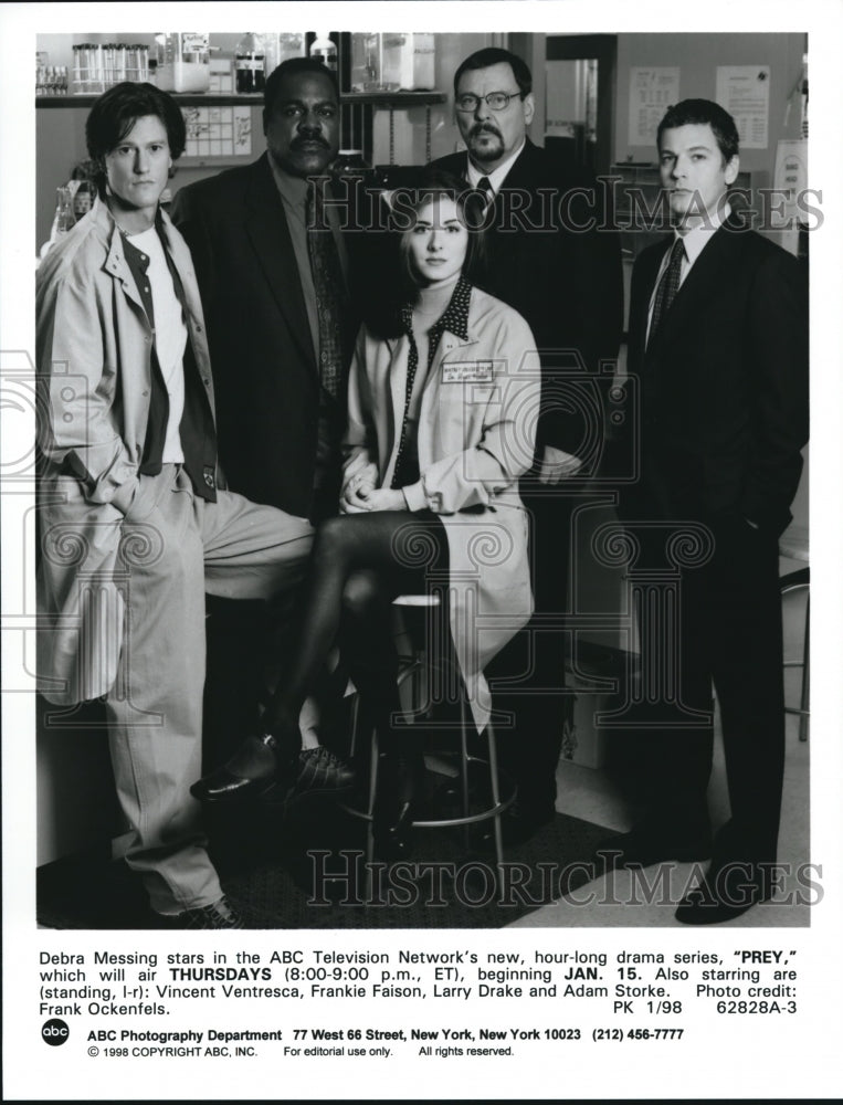 1988 Press Photo Debra Messing Vincent Ventresca Frankie Faison Drake Storke- Historic Images