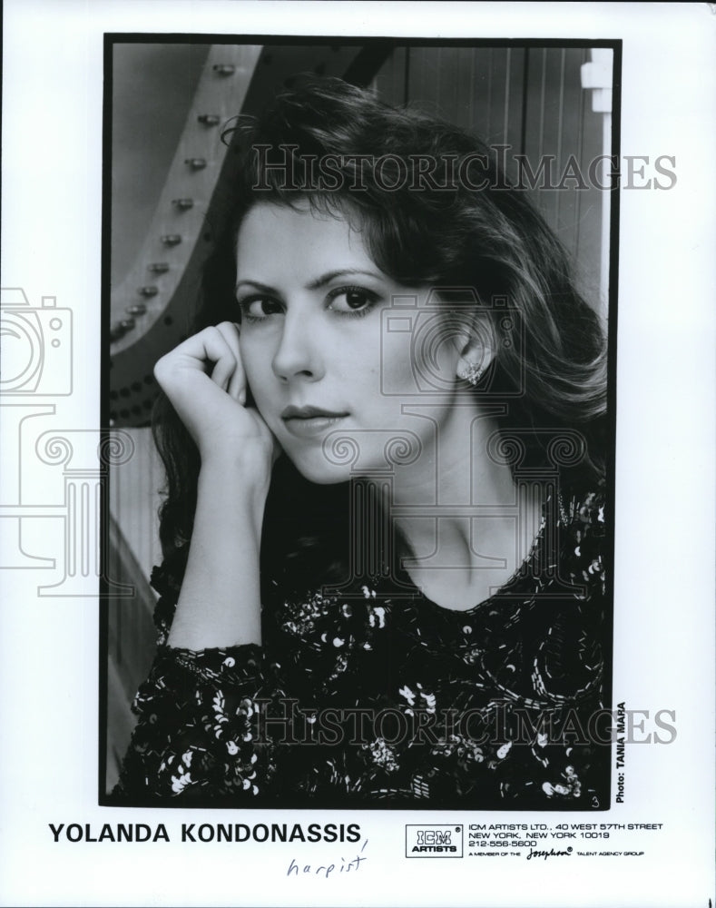 1993 Press Photo Yolanda Kondonassis Harpist - cvp73394-Historic Images