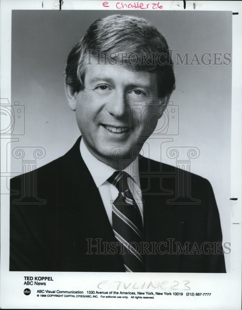 1990 Press Photo Ted Koppel- ABC News Anchor - cvp73463 - Historic Images