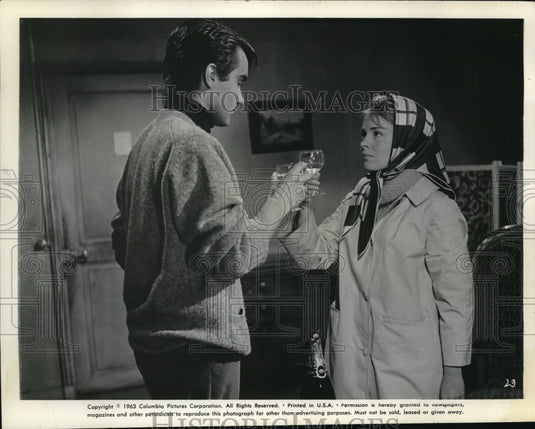 1963 Press Photo Phillippe Forquet, Jean Seberg in In The French Style - Historic Images