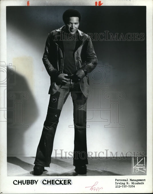 1977 Press Photo Musician Chubby Checker - Historic Images