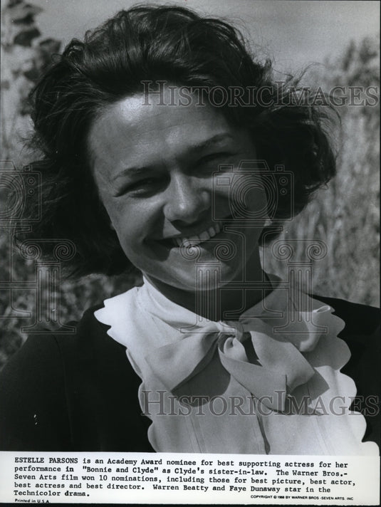 1968 Press Photo Warner Brothers presents Bonnie & Clyde with Estelle Parsons - Historic Images