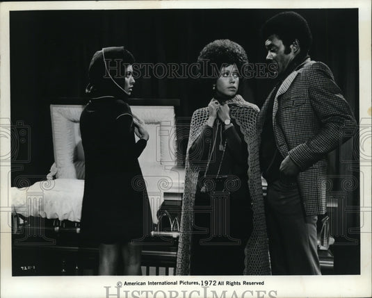 1972 Press Photo Vonetta McGee, Denise Ni cholas, Thamlmus Rasulala Blacula - Historic Images