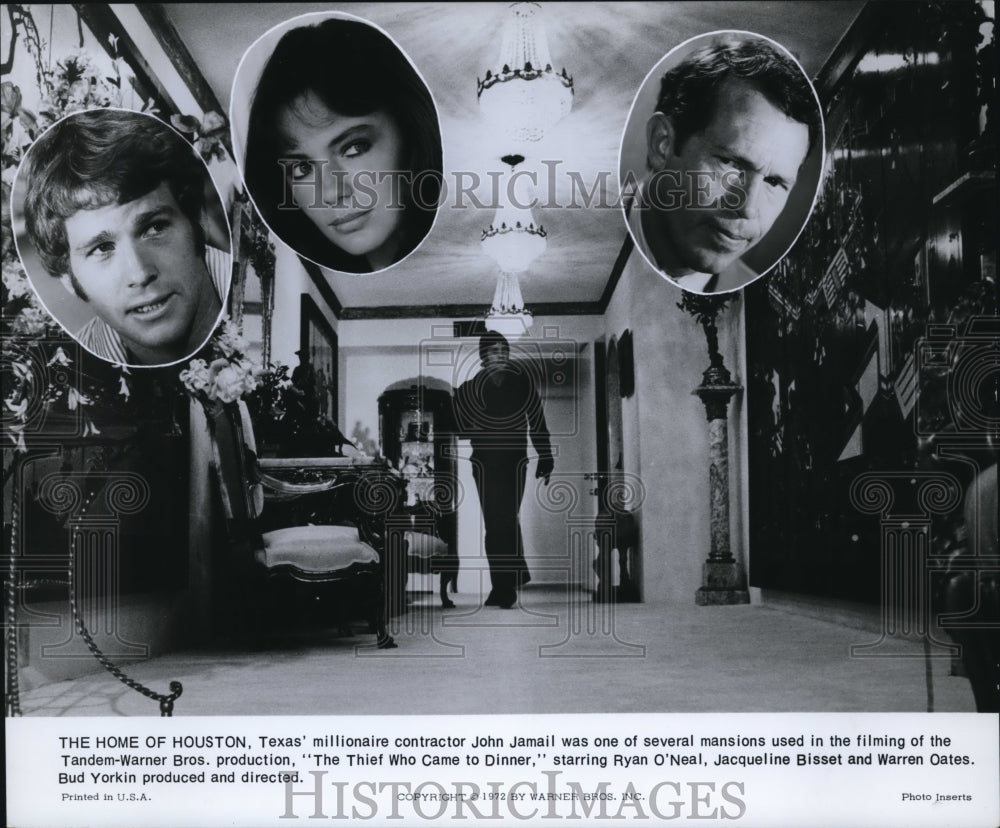 1973, Ryan O'Neal, Jacqueline Bisset in The Thief Who Came to Dinner - Historic Images