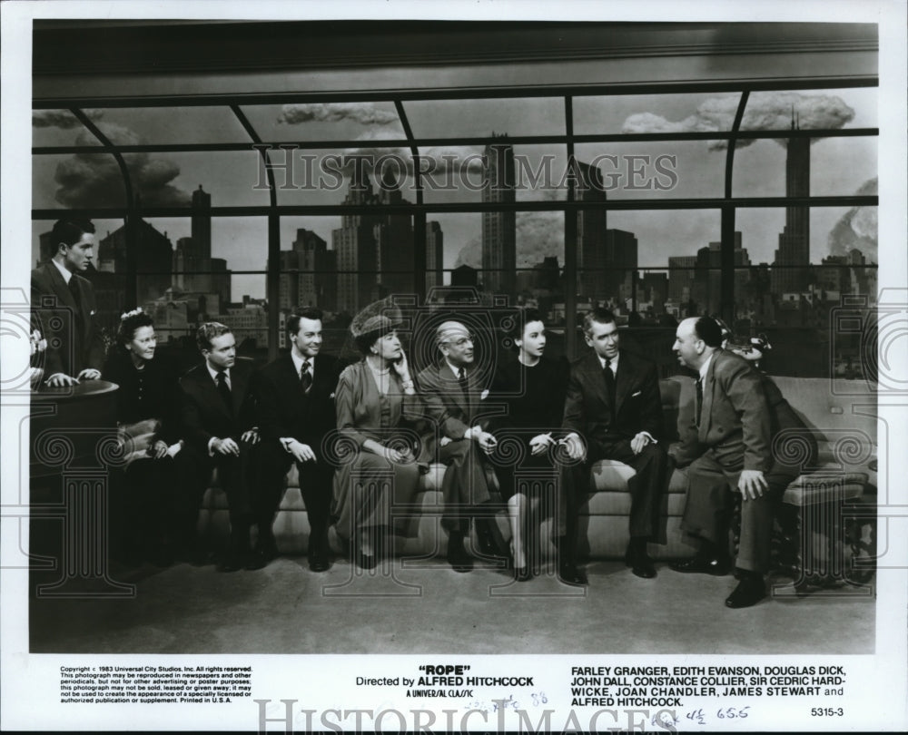 1990 Press Photo Farley Grander, Edith Evanson, Douglas Dick, John Dall in Rope - Historic Images