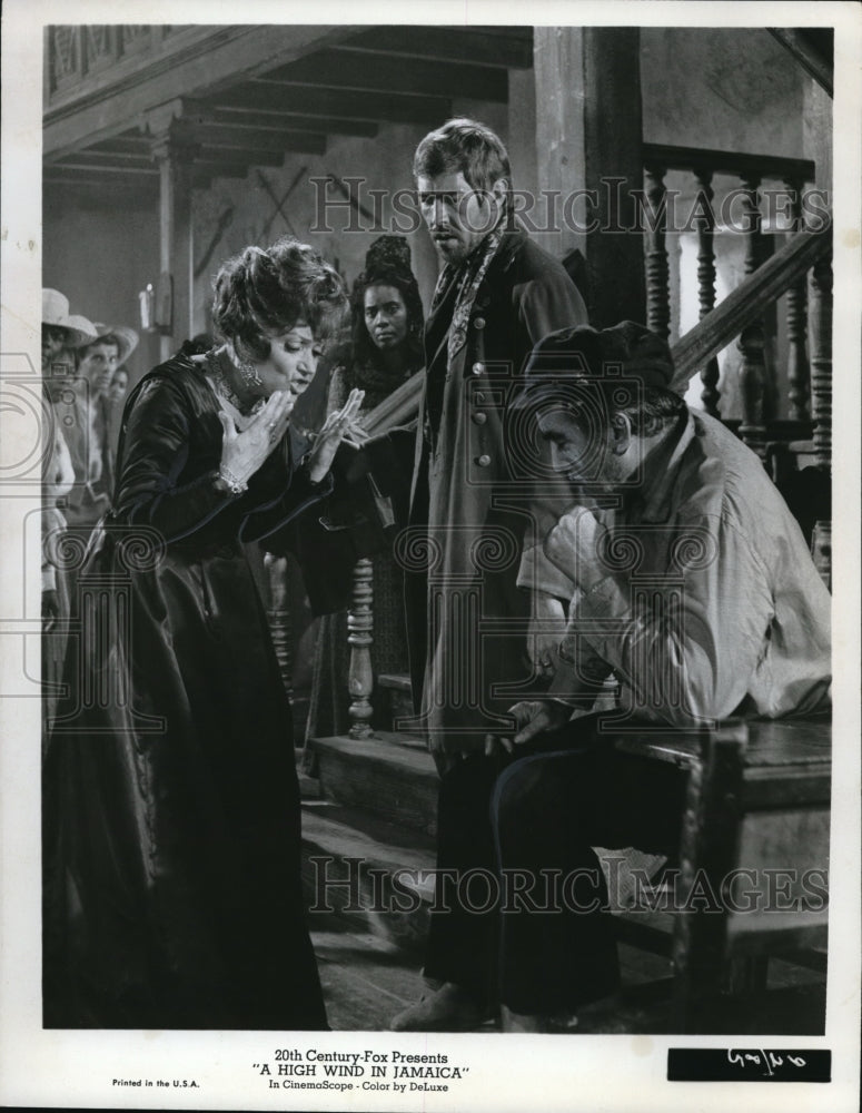 1965, Lili Kedrova & James Coburn in A High Wind in Jamaica - Historic Images