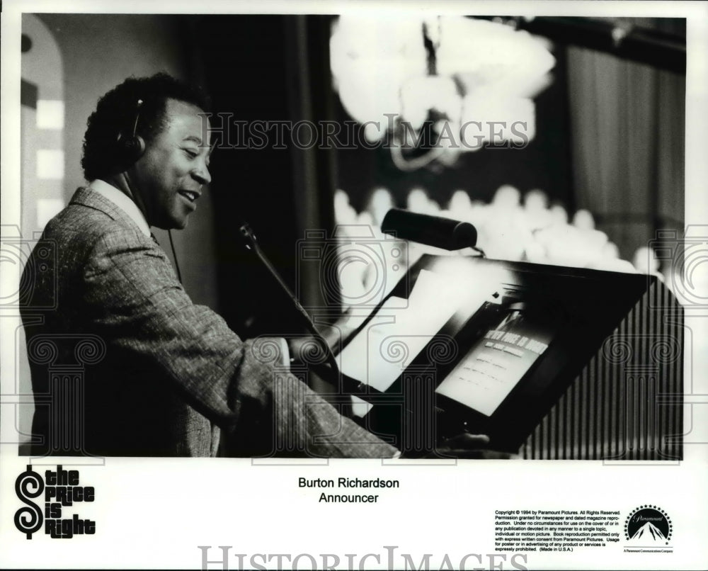 Press Photo Burton Richardson, announcer - cvp75017 - Historic Images